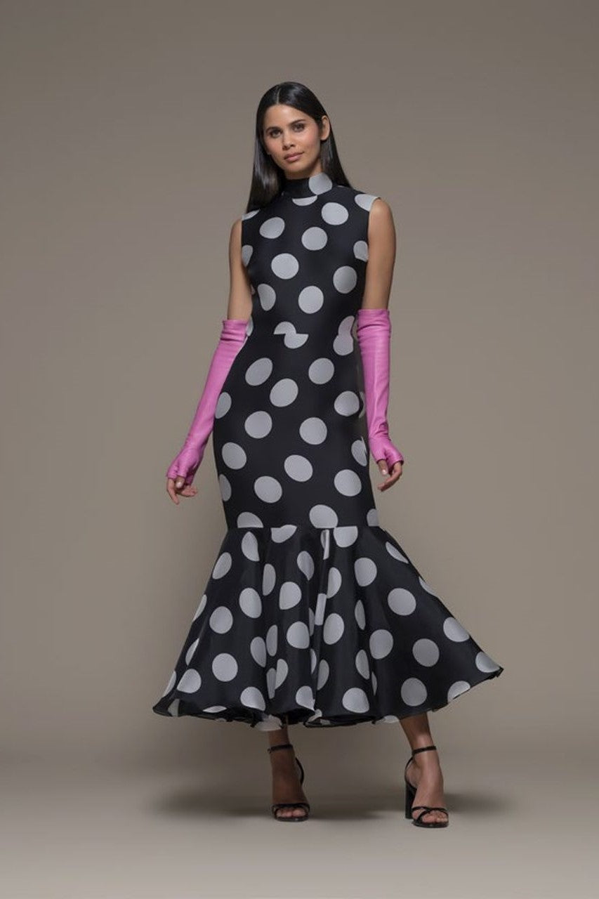 Bonorva Sleeveless Polka Dot Midi Dress