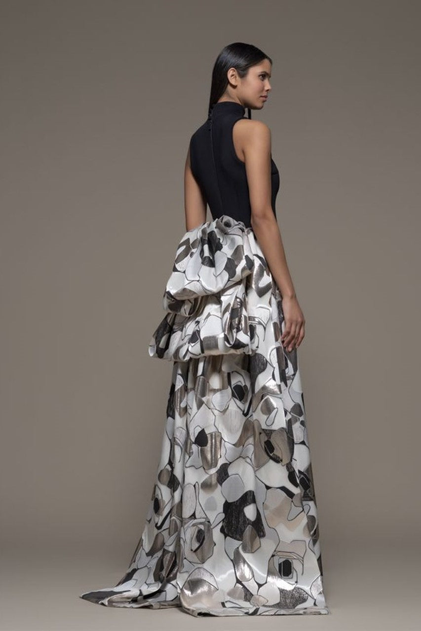 Borrello Sleeveless High Neck Gown