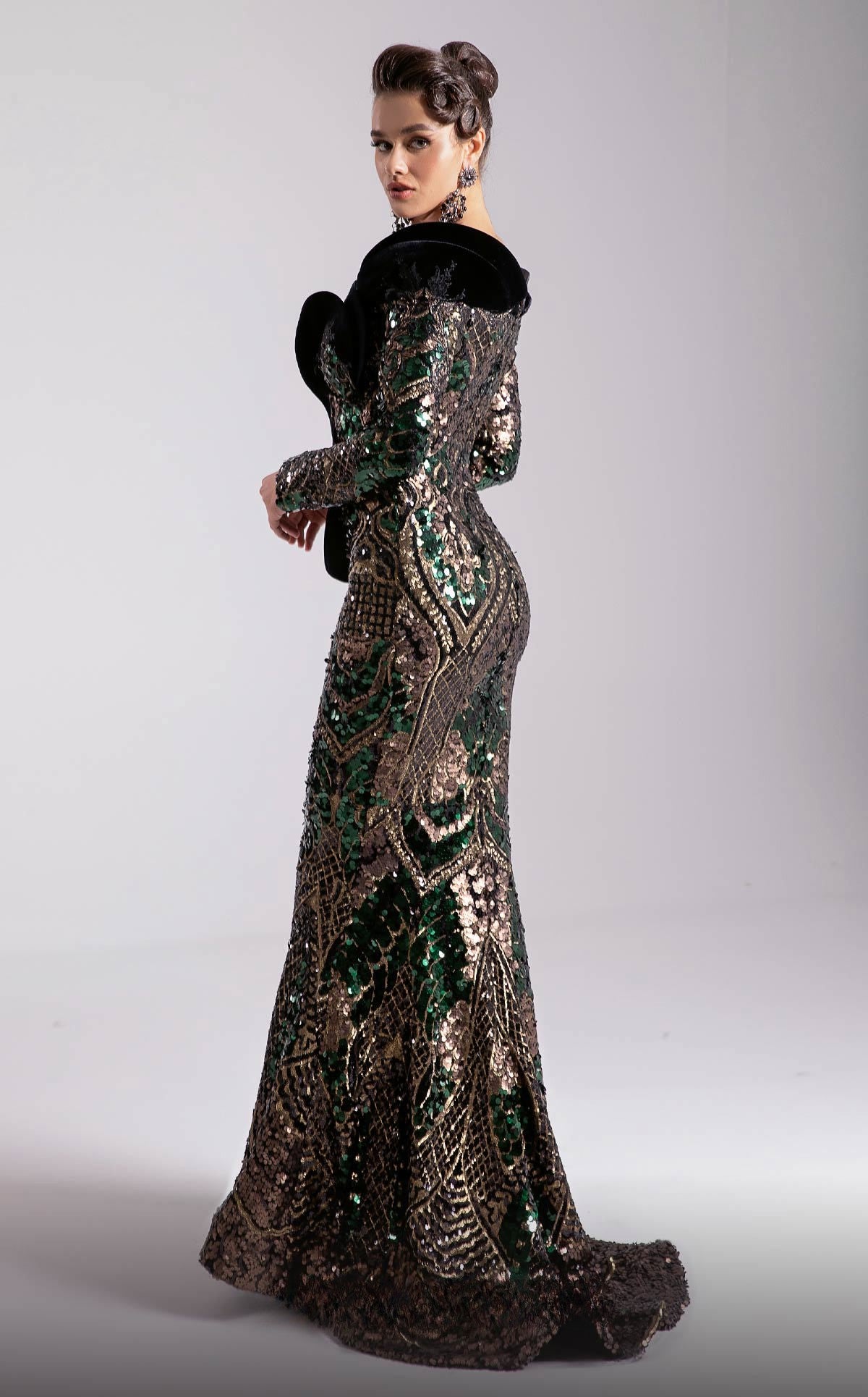 Sequin Embroidered Gown