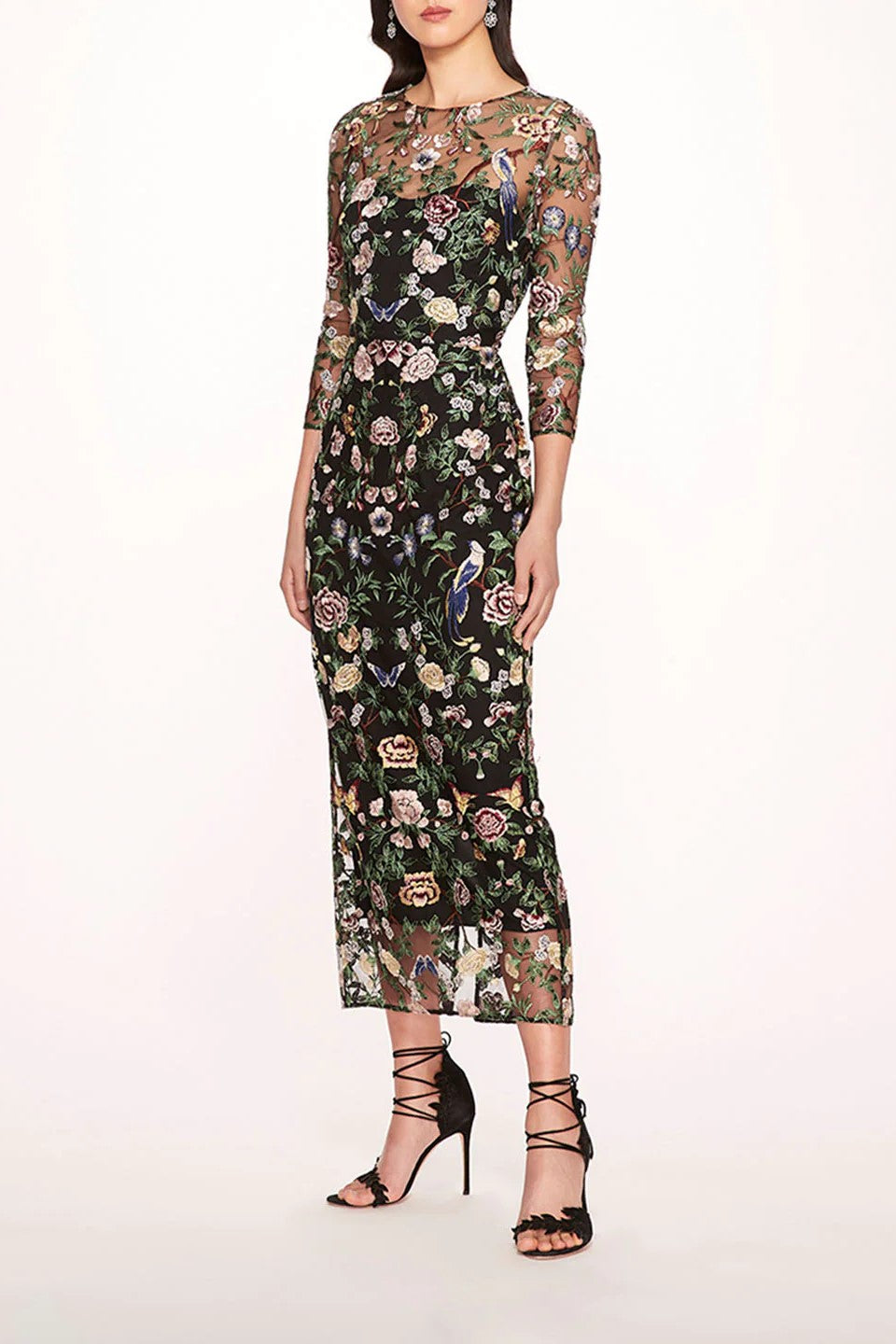 Long Embroidered Midi Dress