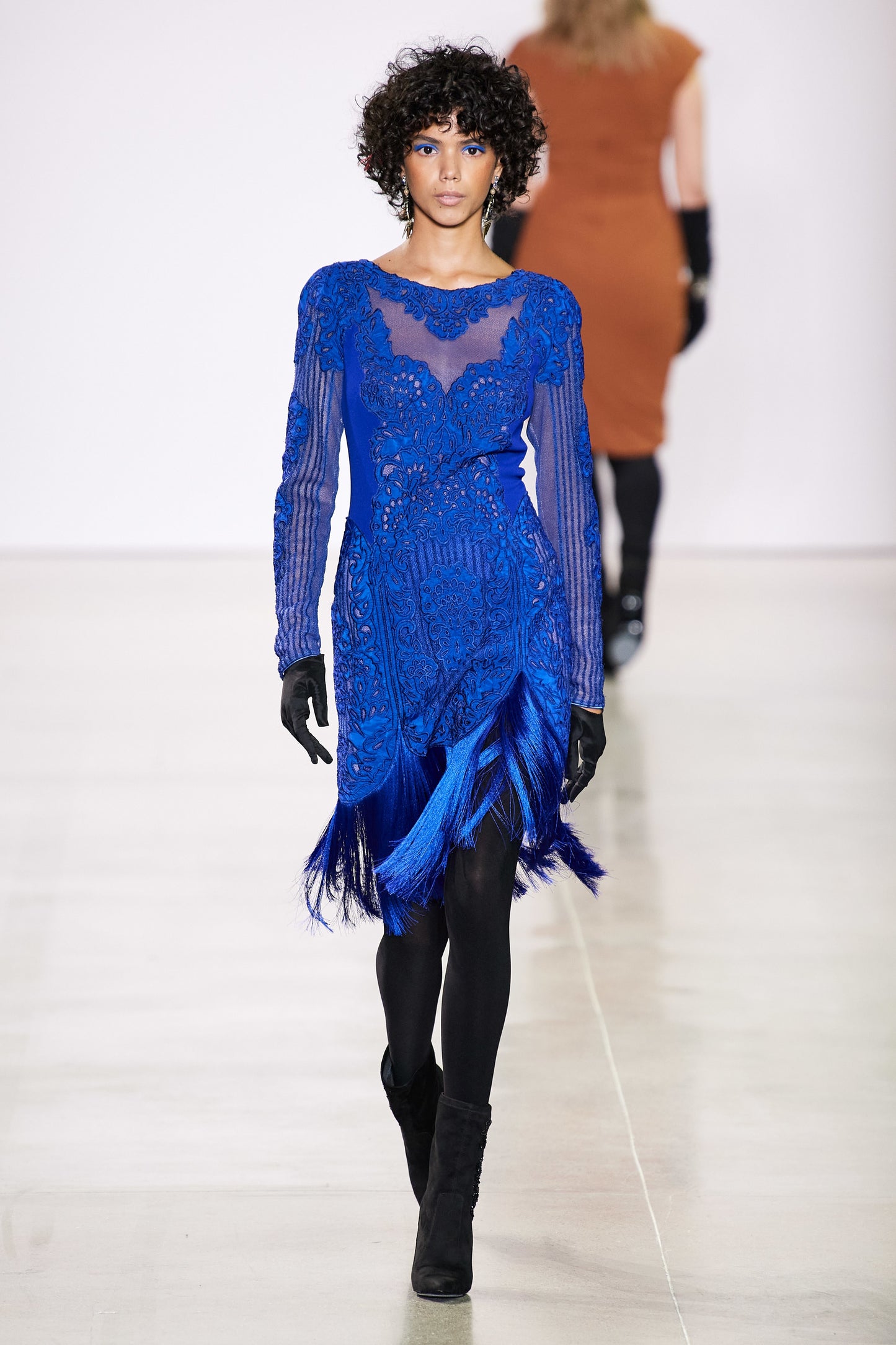 Long Sleeve Fringe Cocktail Dress