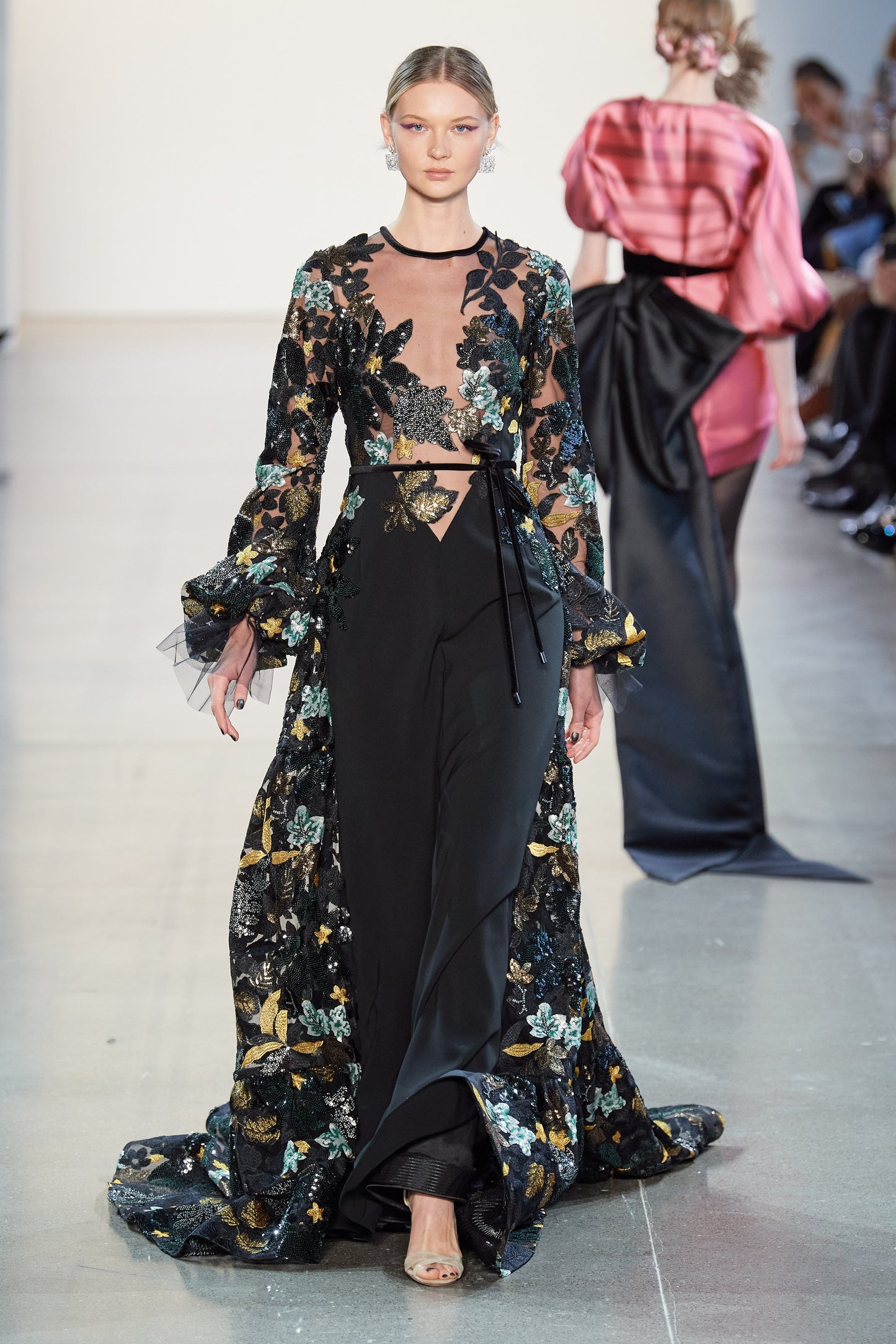 Mixed Media Embroidered Gown