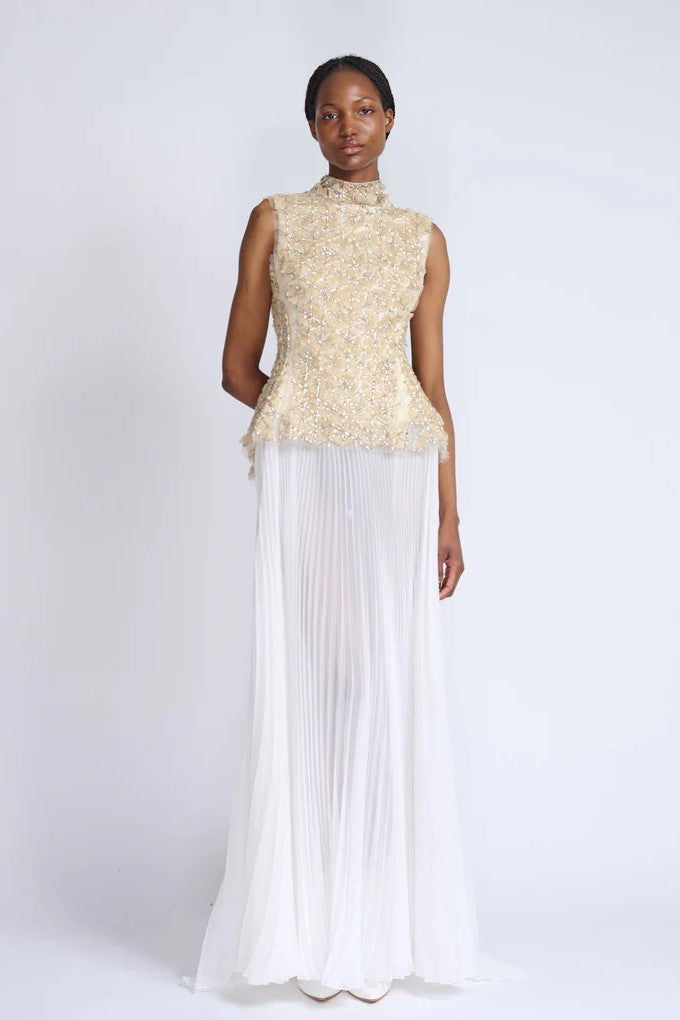 Crystal Top with Chiffon Gown
