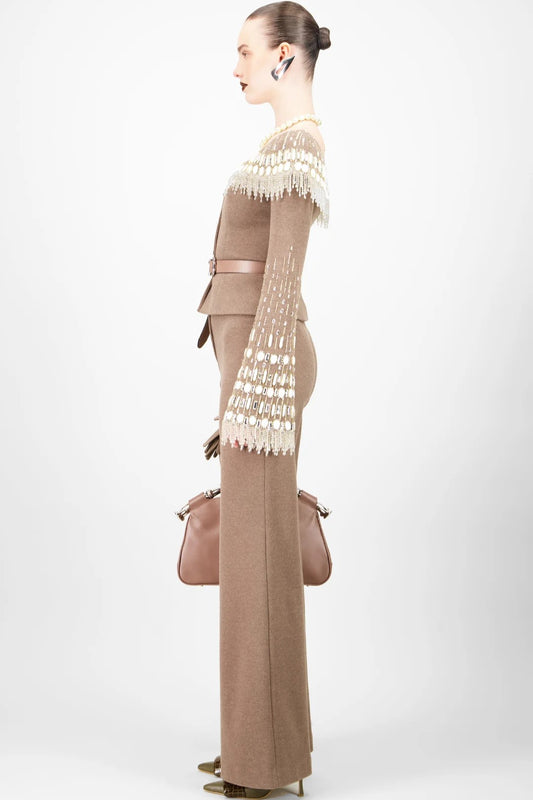 Off-Shoulder Cardigan & Pants