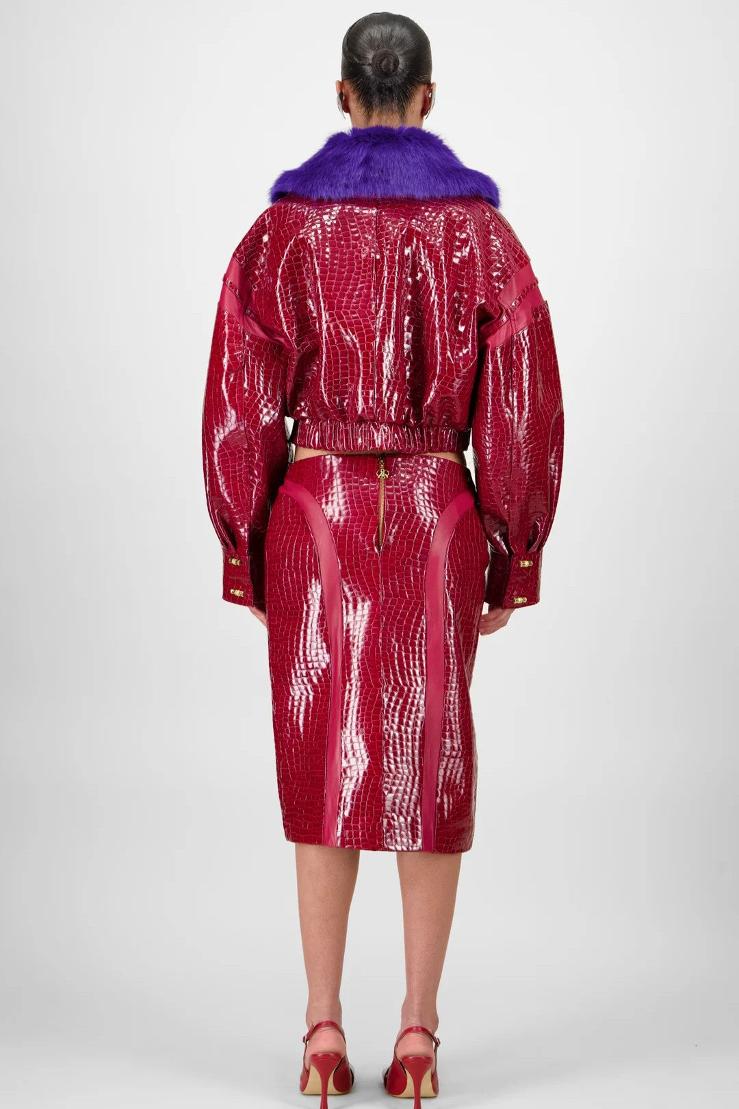 Crocodile Bomber Jacket & Skirt