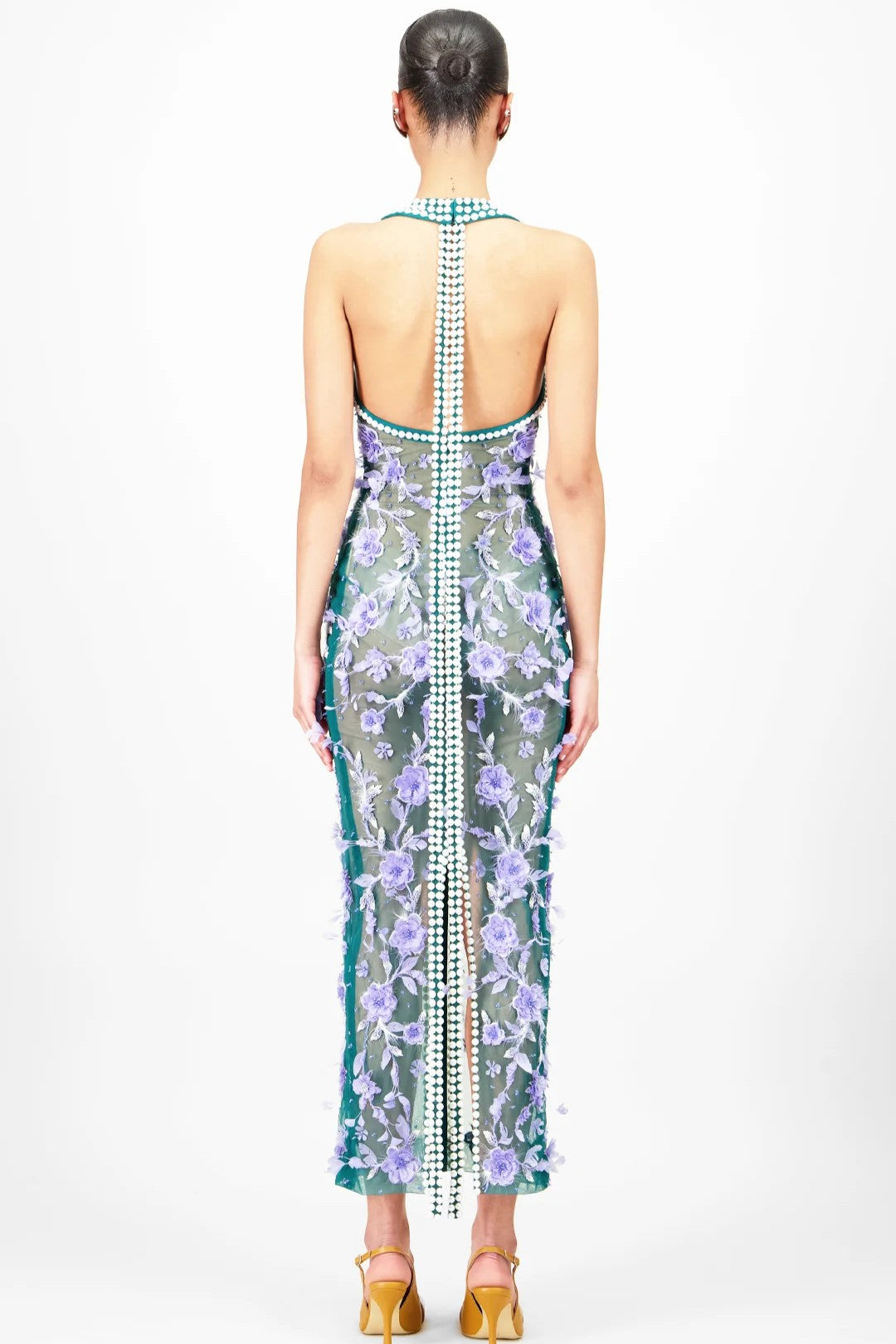 Floral Beaded Midi Dress