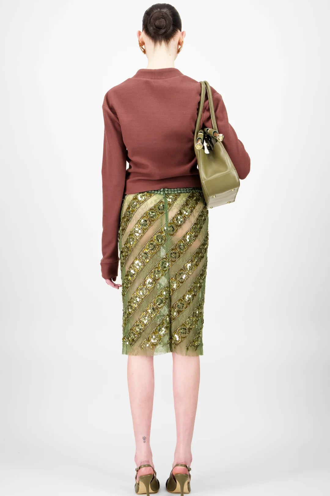 Cropped Cardigan & Beaded Skirt