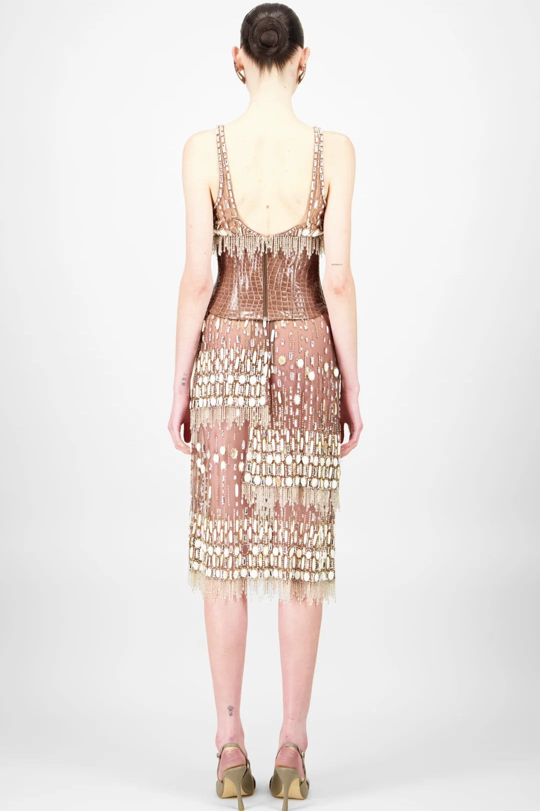 Layered Beaded Short Dress