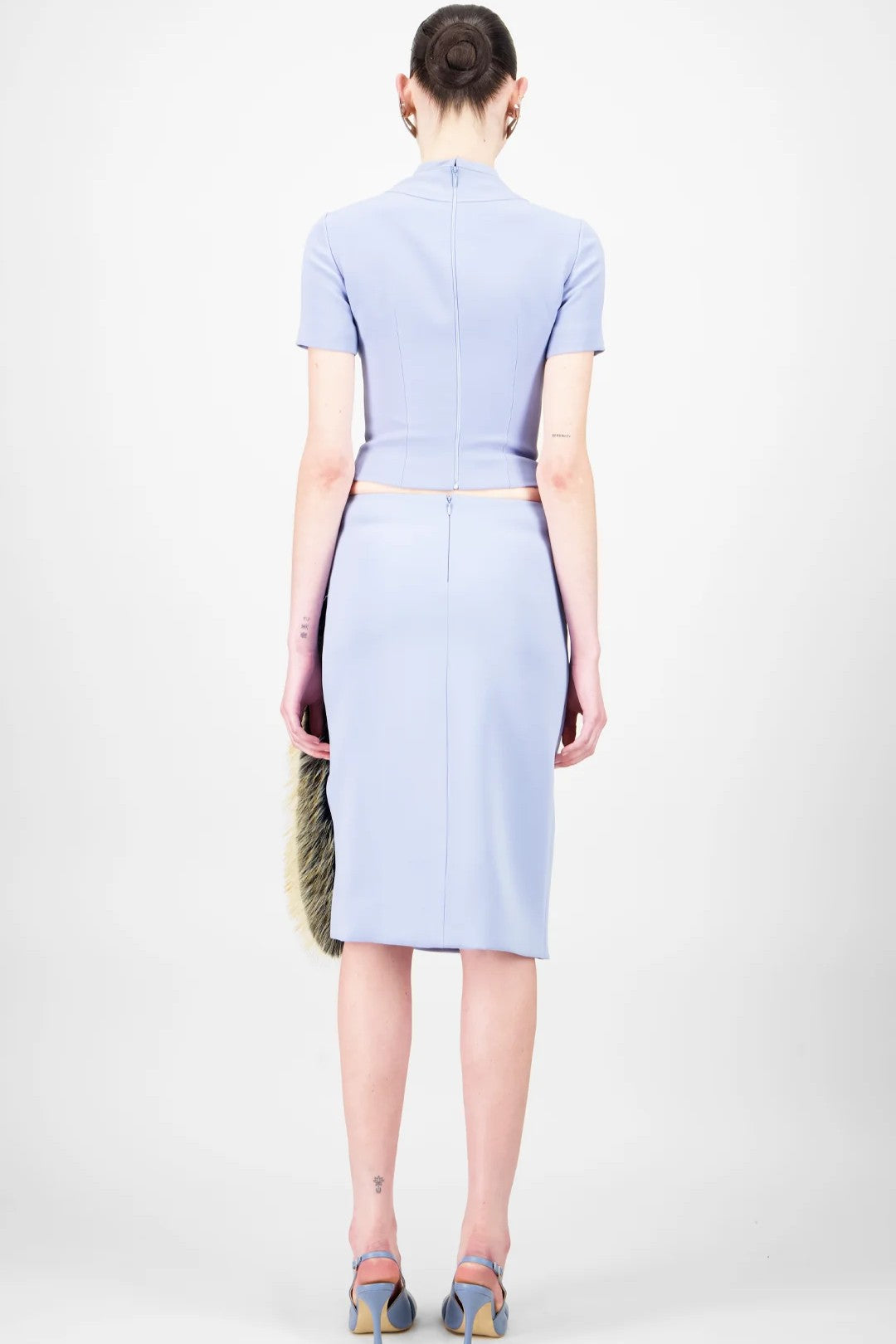 Crepe Blouse & Short Skirt