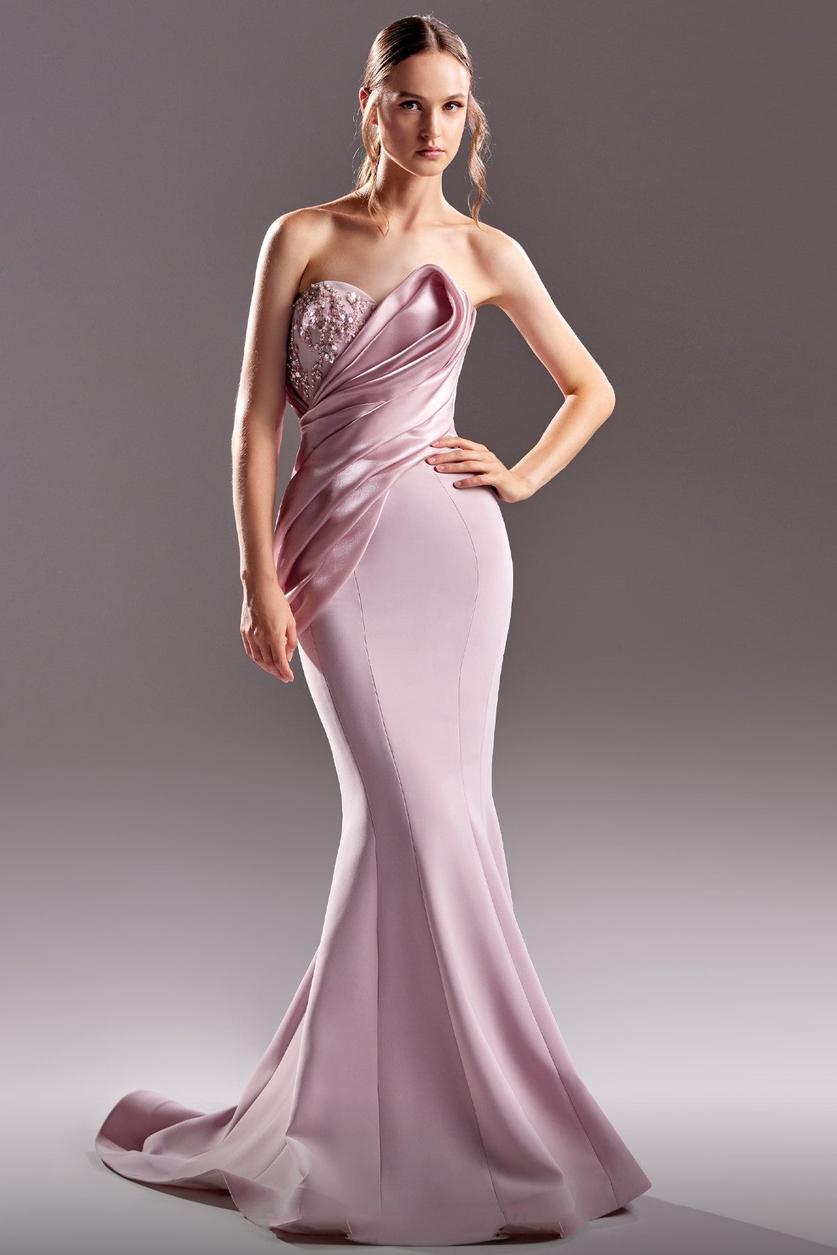 Elegant Old Rose Mermaid Gown