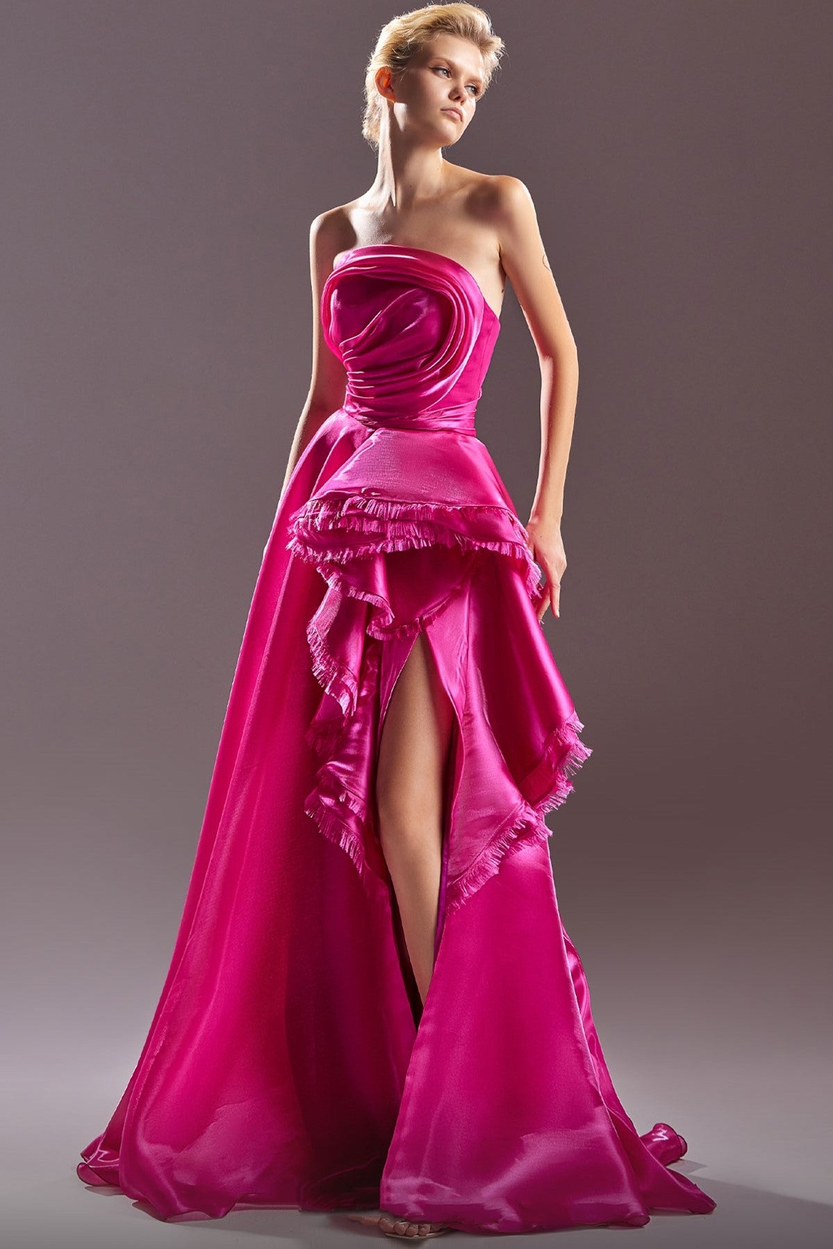 Strapless Organdie Gown