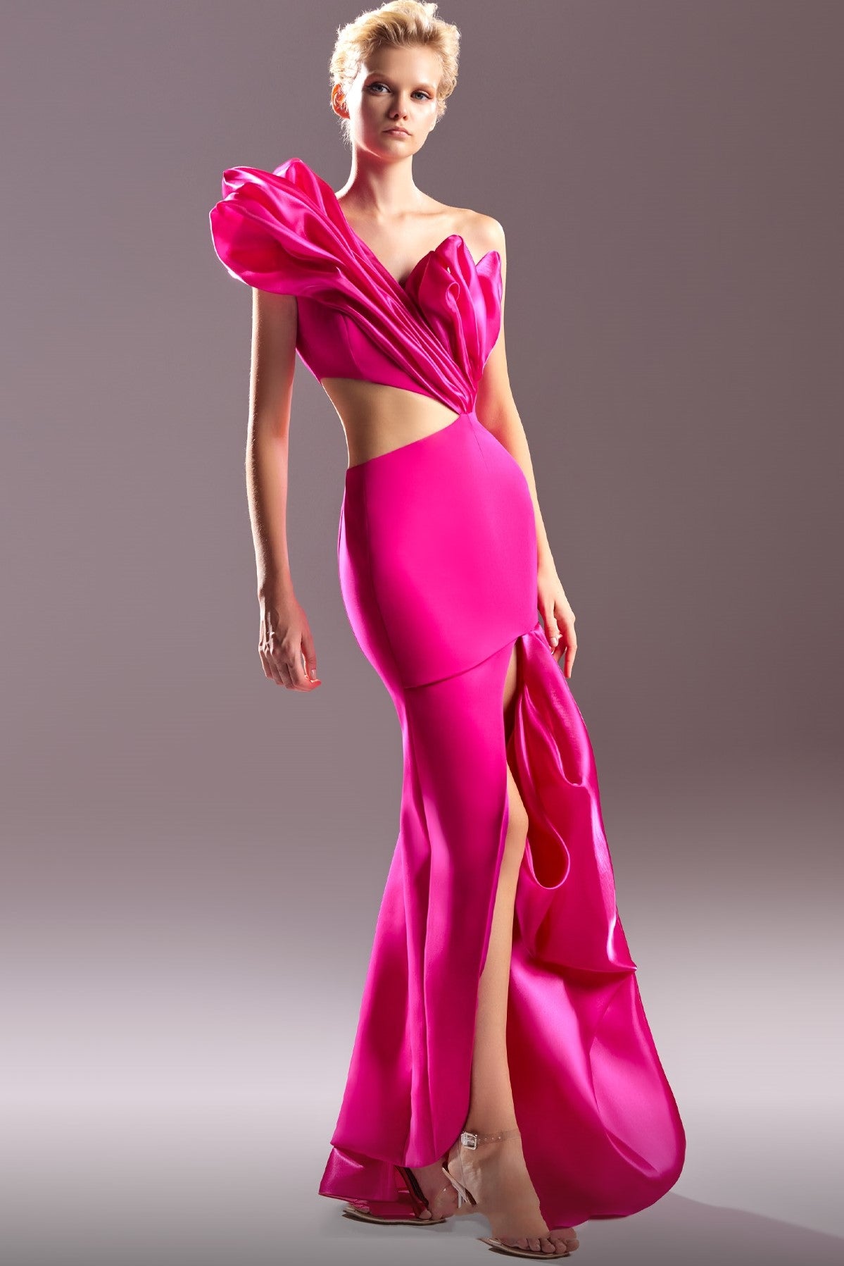 Flouncing Gown with Side Cutout