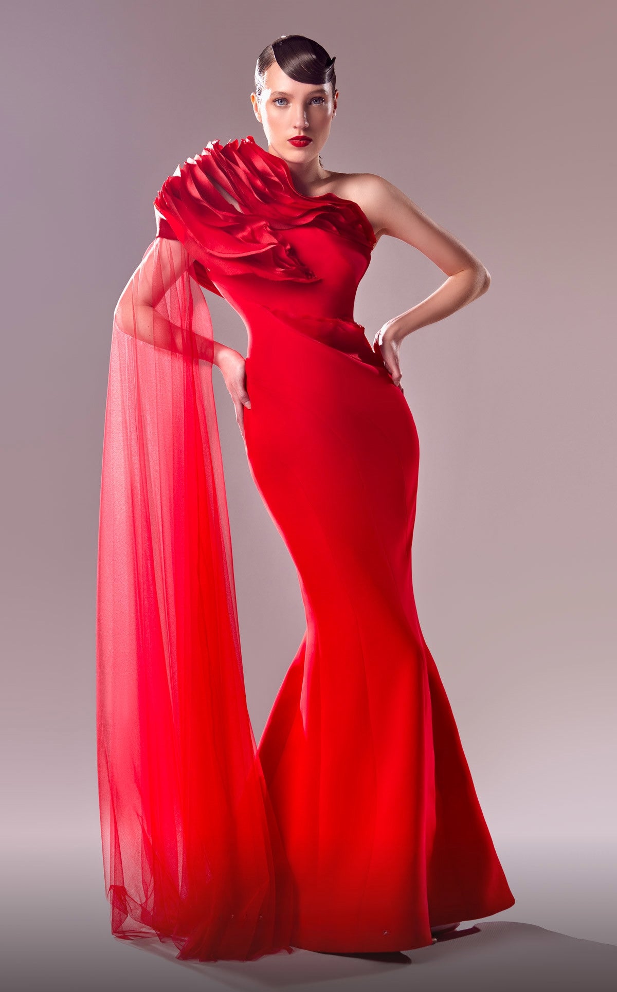 Sculpted Shoulder Gown