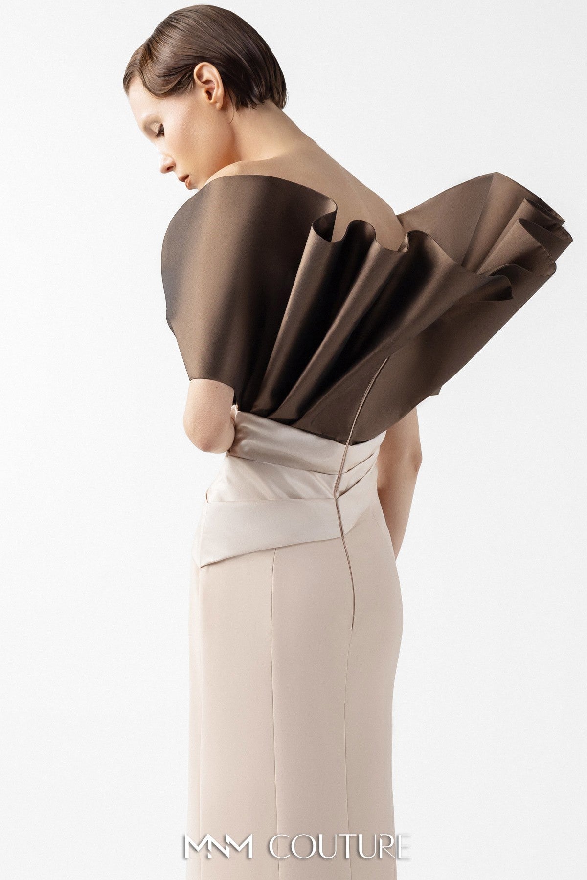 Two-Tone Sculptural Gown