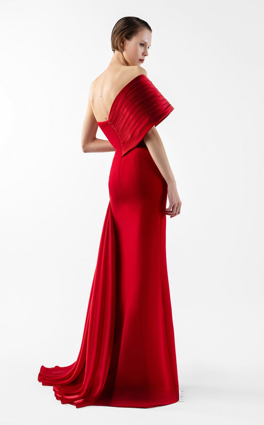 Asymmetric Neckline Gown