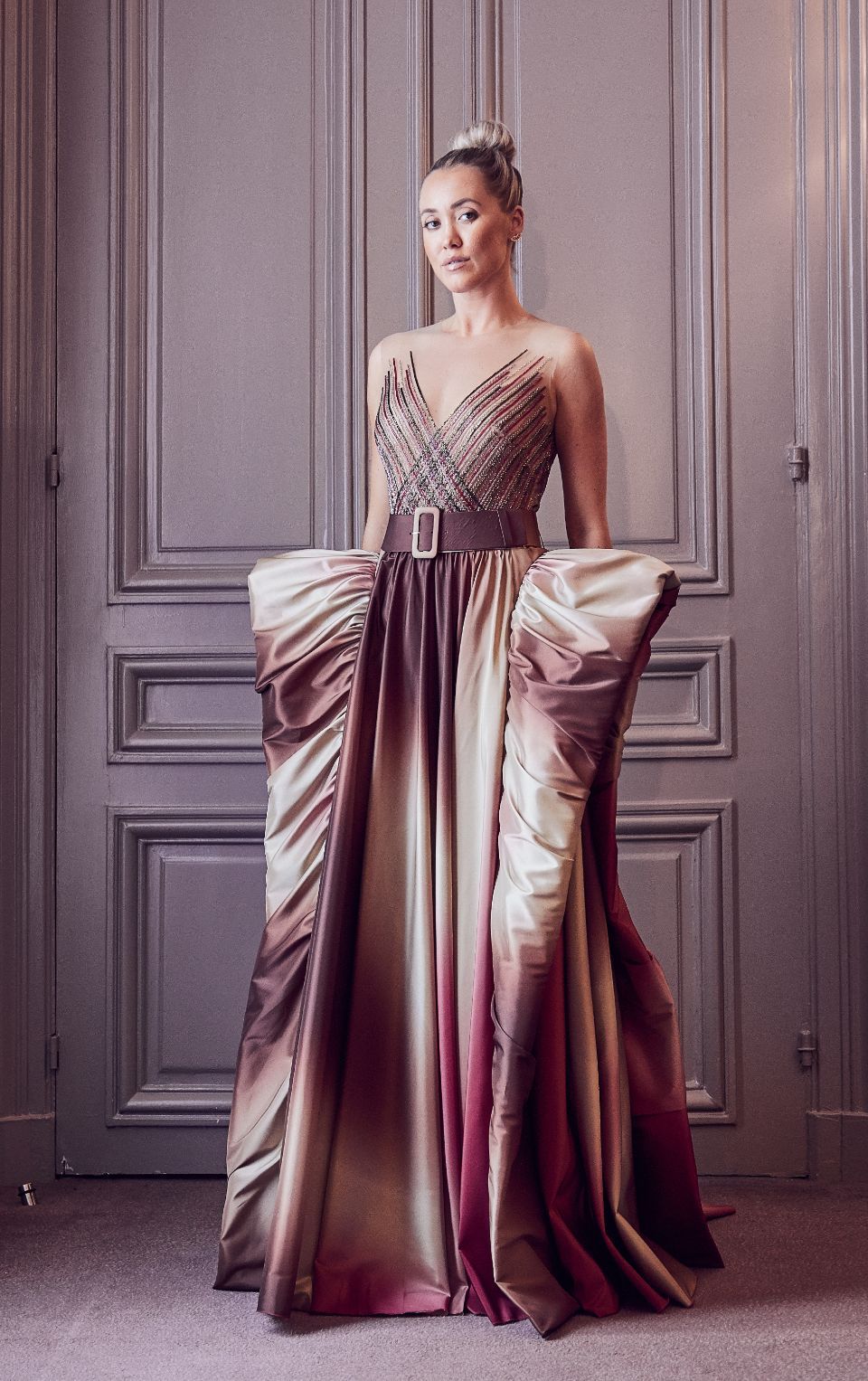 Illusion Neck Sculpted Gown