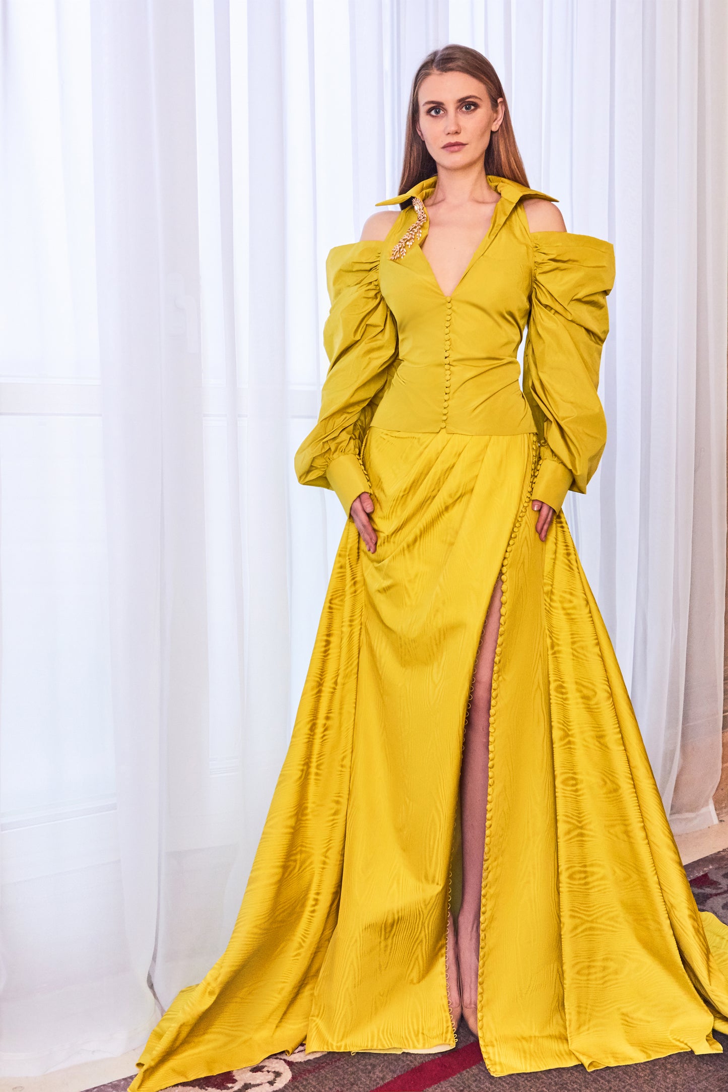 Cold Shoulder Top and A-Line Skirt