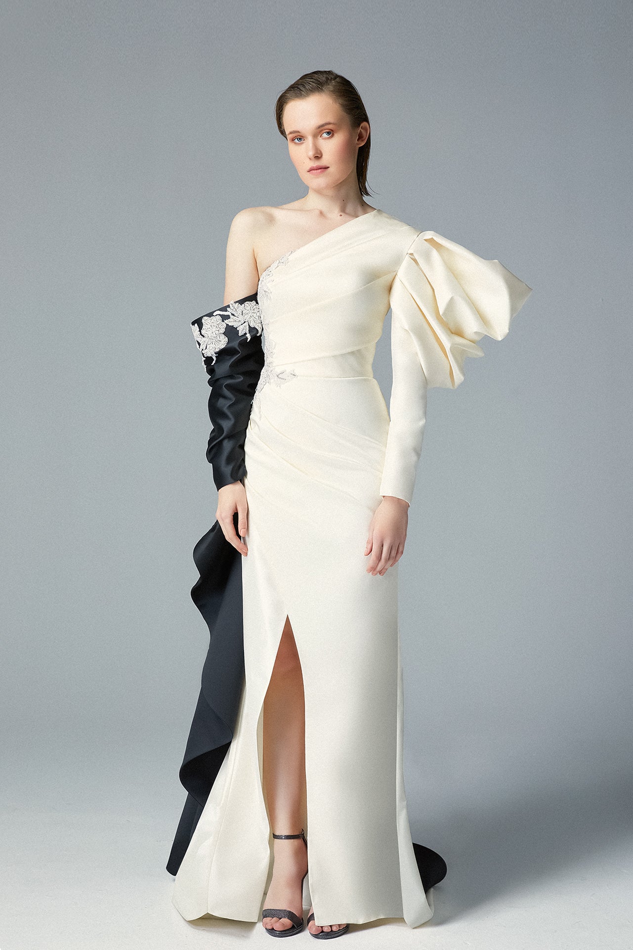 Asymmetric Neck Gown