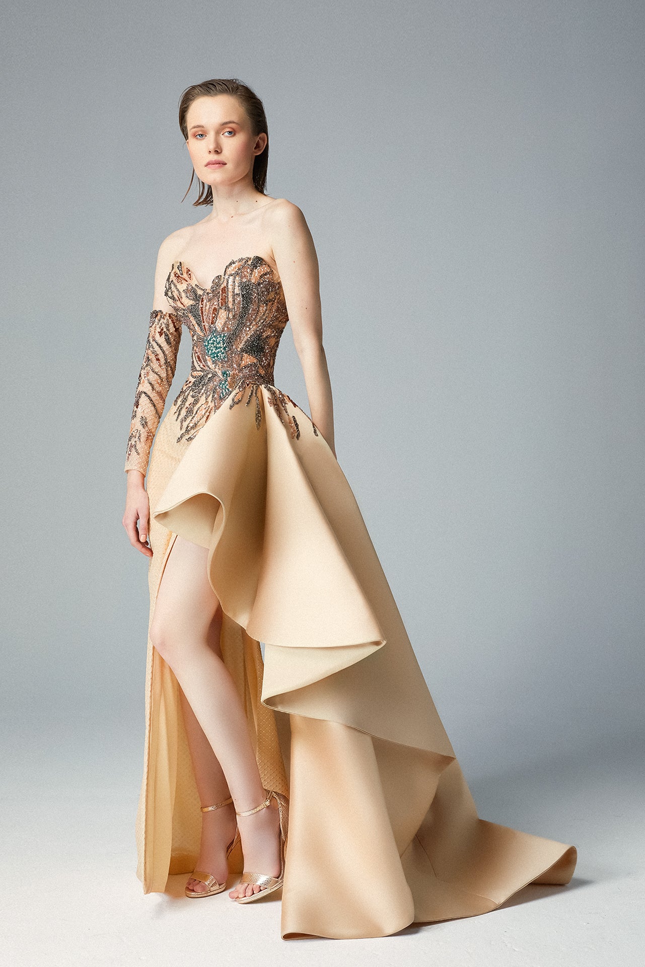 One Sleeve Hi-Lo Gown