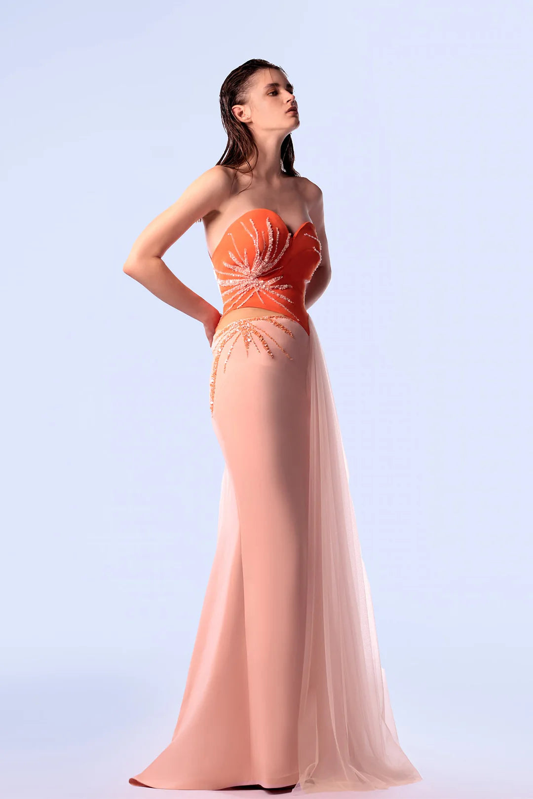Strapless Small Cut-Out Gown
