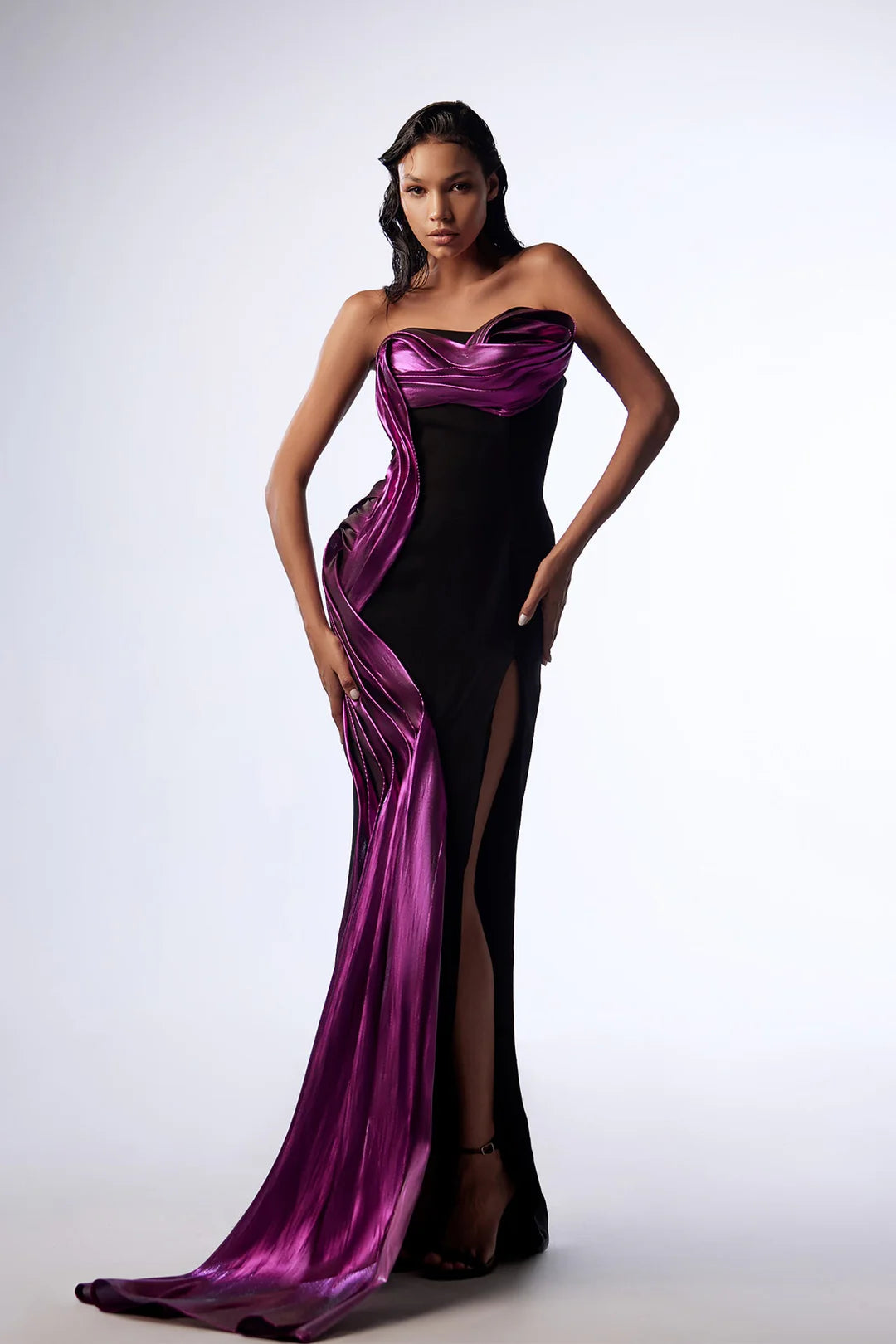 Strapless Dramatic Draping Gown