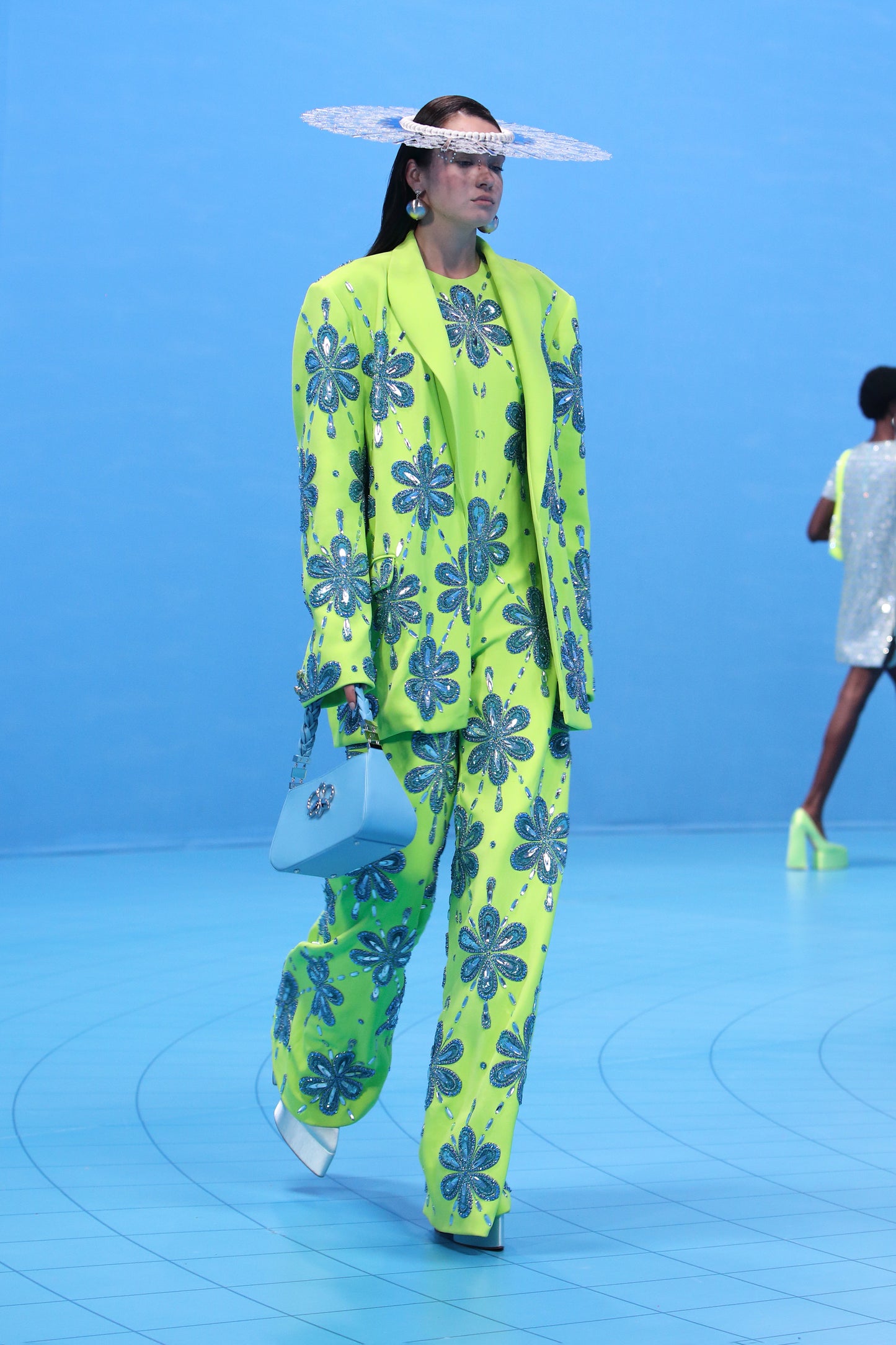 Beaded Crepe Jumpsuit with Jacket