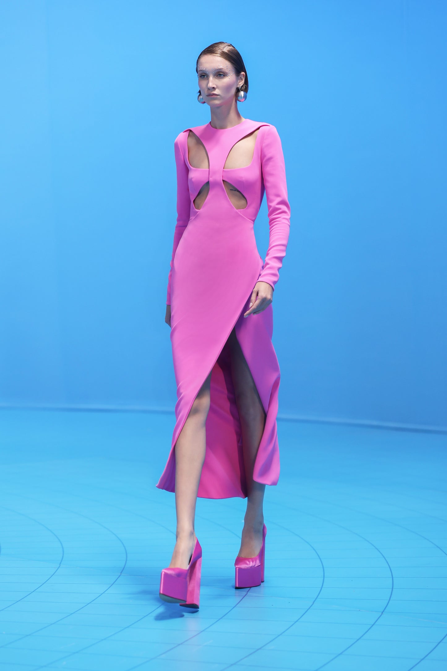 Crepe Dress with Cut-Out