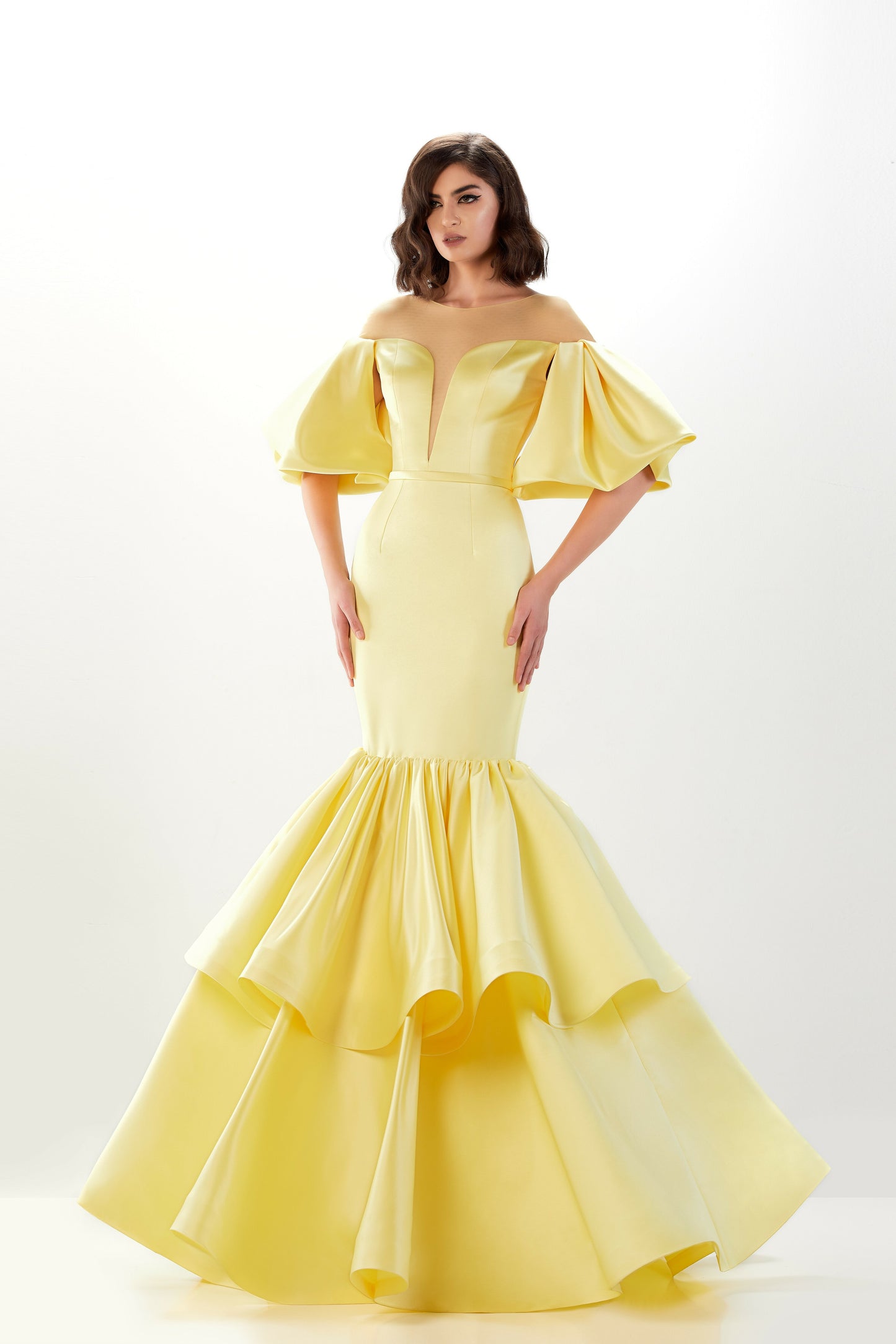 Yellow Off The Shoulder Gown
