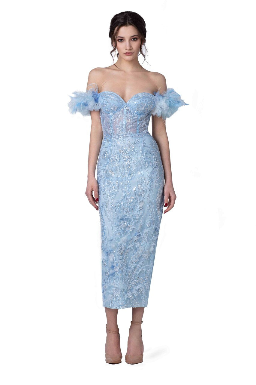 Embellished Fitted Midi Dress