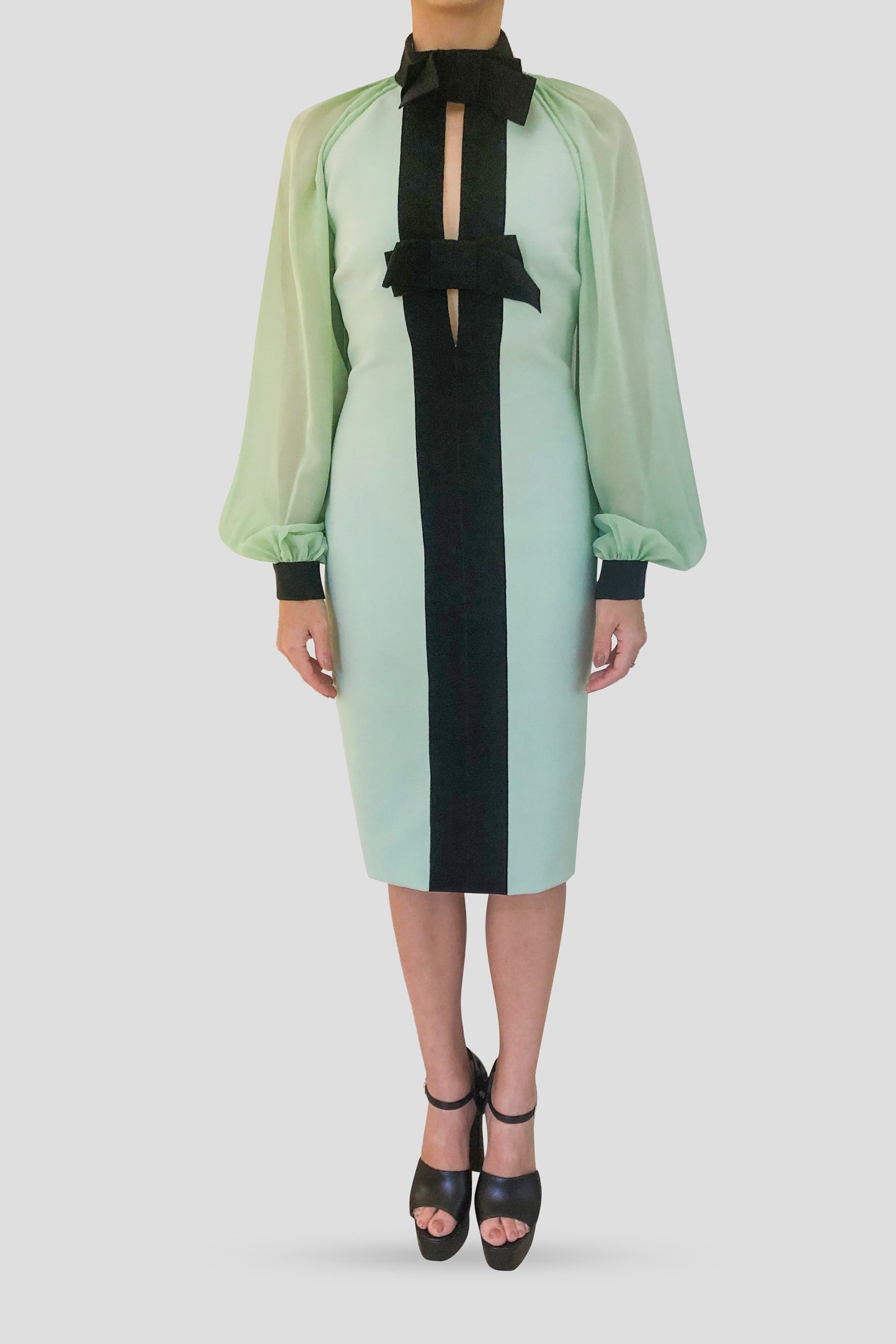 Cady and Silk with Grosgrain Midi Dress