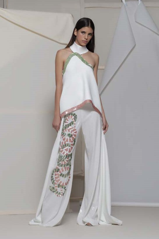 Alme Embroidered Top and Palazzo Pants
