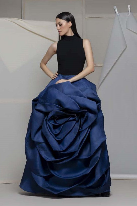 Albano Sleeveless Rosette Gown