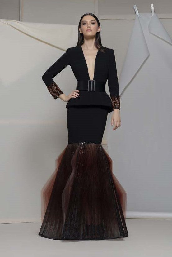 Altopiano Long Sleeve Trumpet Gown