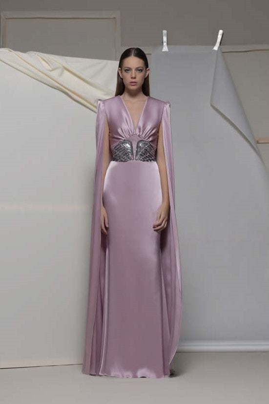 Arcene Fitted Cape Gown