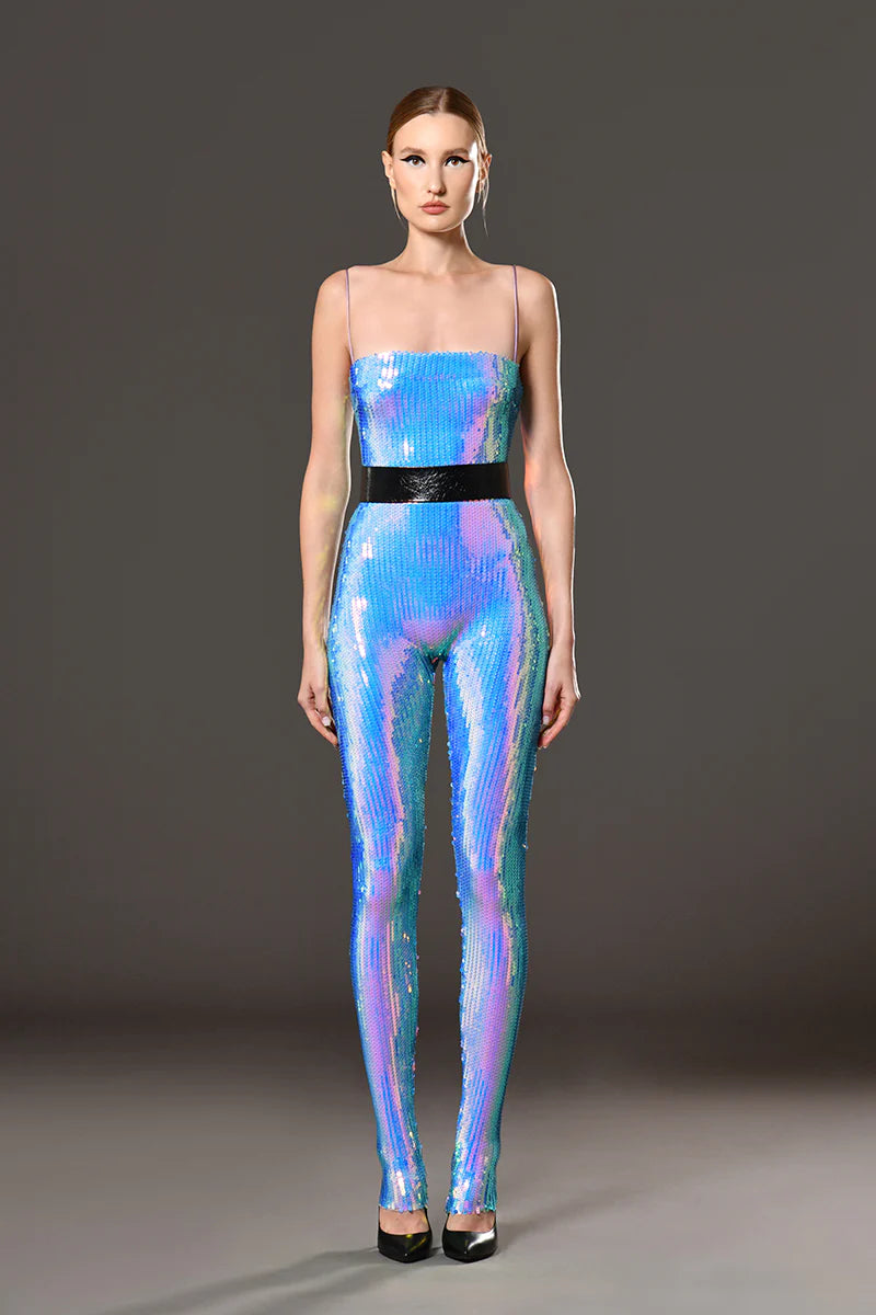 Sleeveless Sequined Jumpsuit