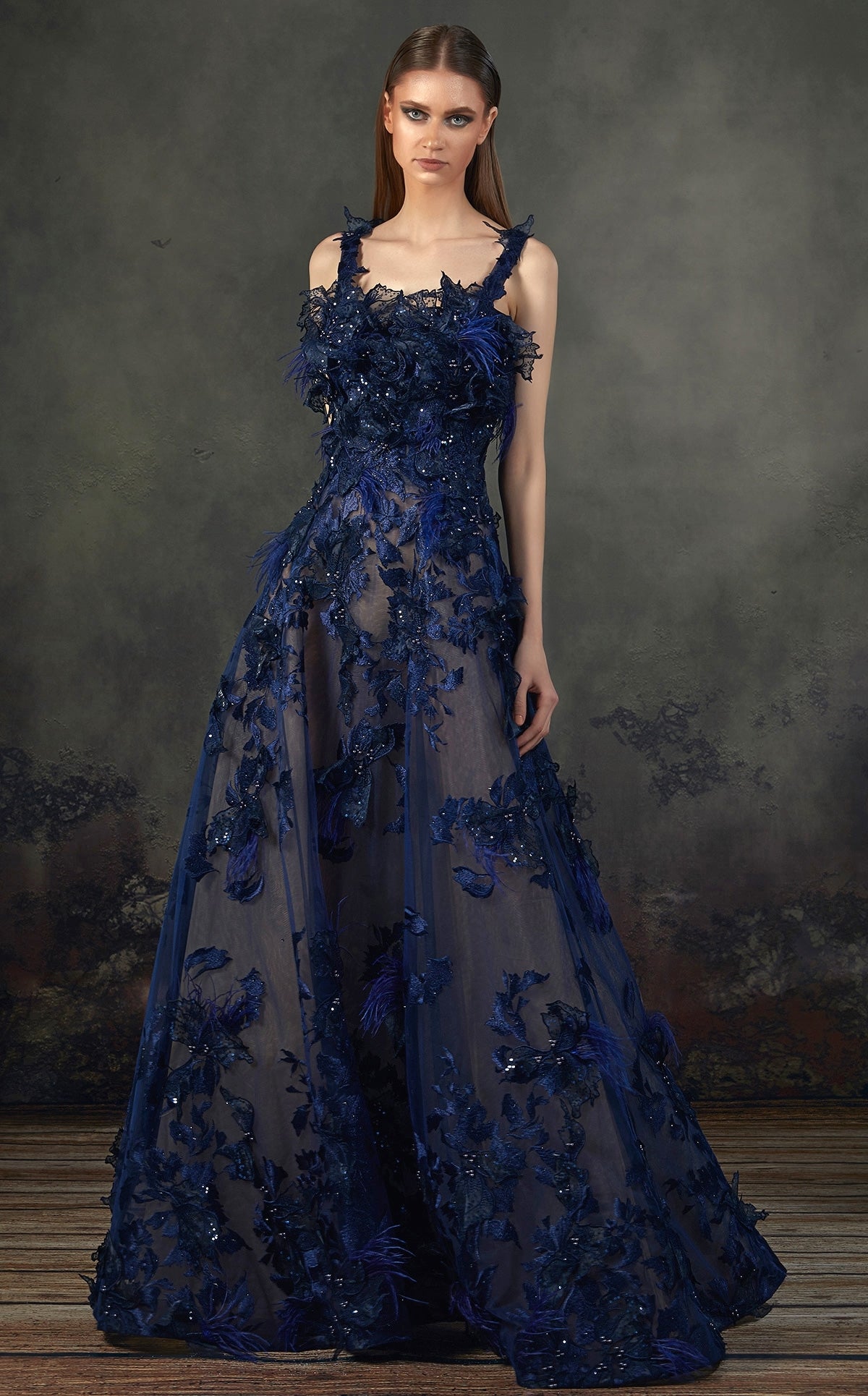 Sleeveless Applique Gown