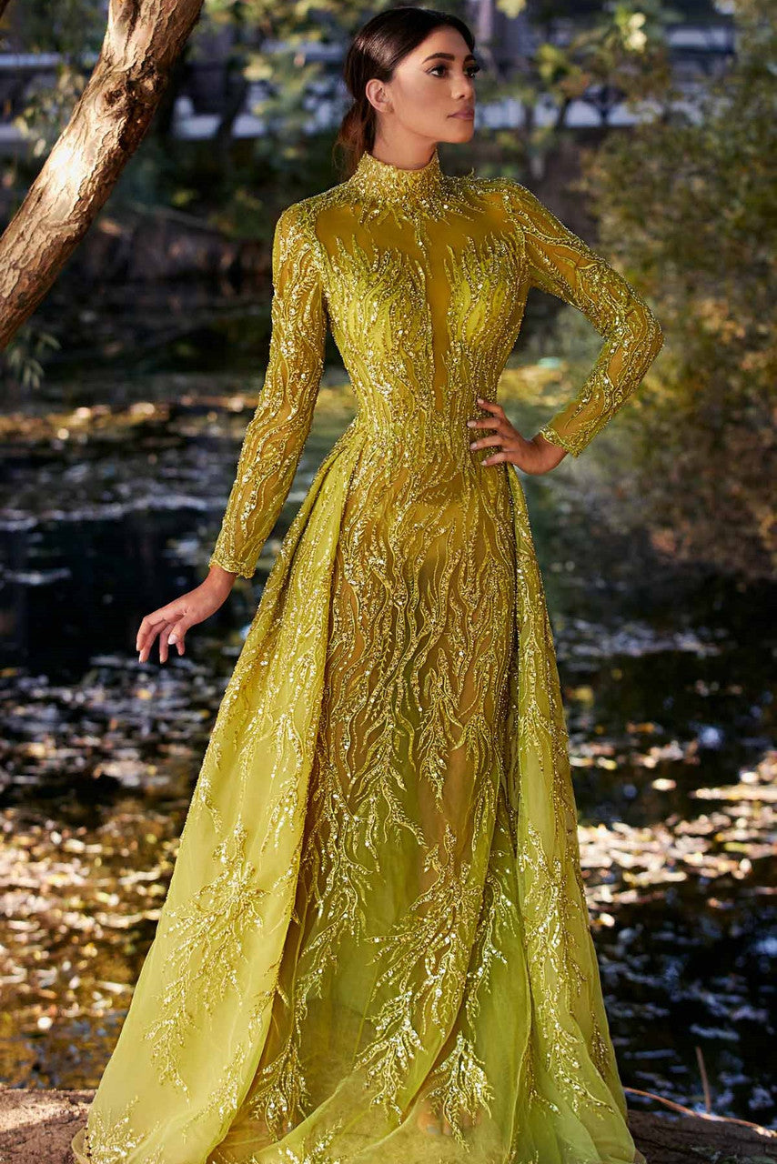 High Neck Sleeved Gown