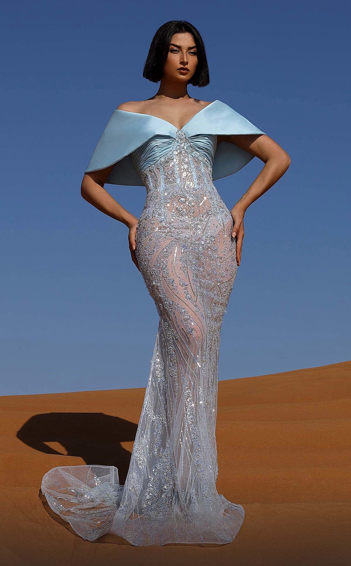 Off Shoulder Shawl Gown