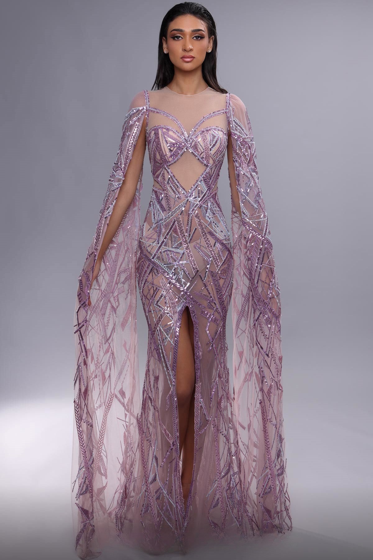 Fully Embellished Illusion Gown