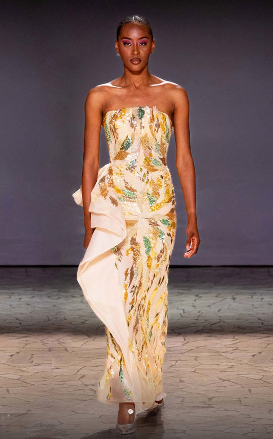 Strapless Sequin Gown