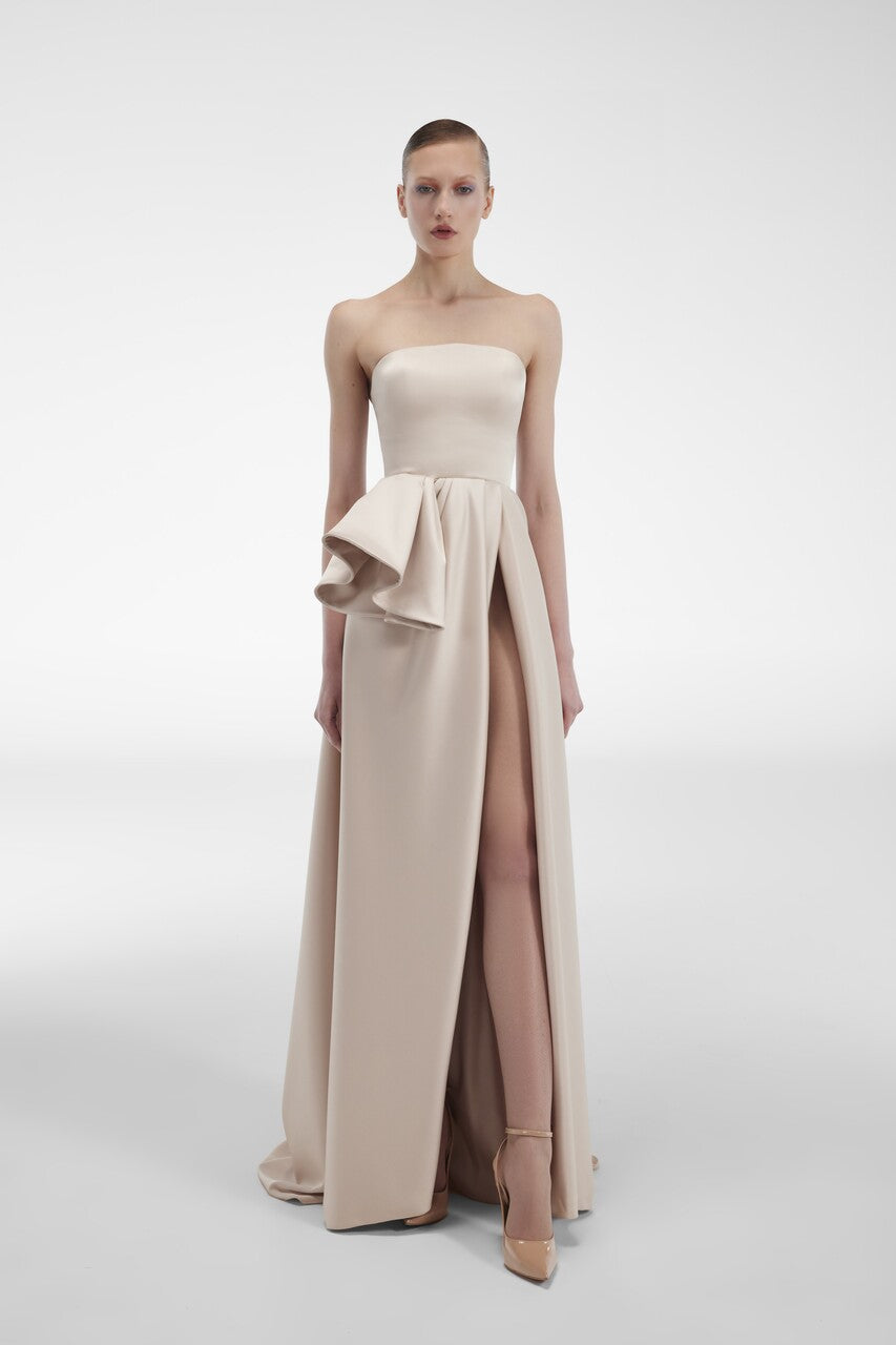 Satin Slit Gown