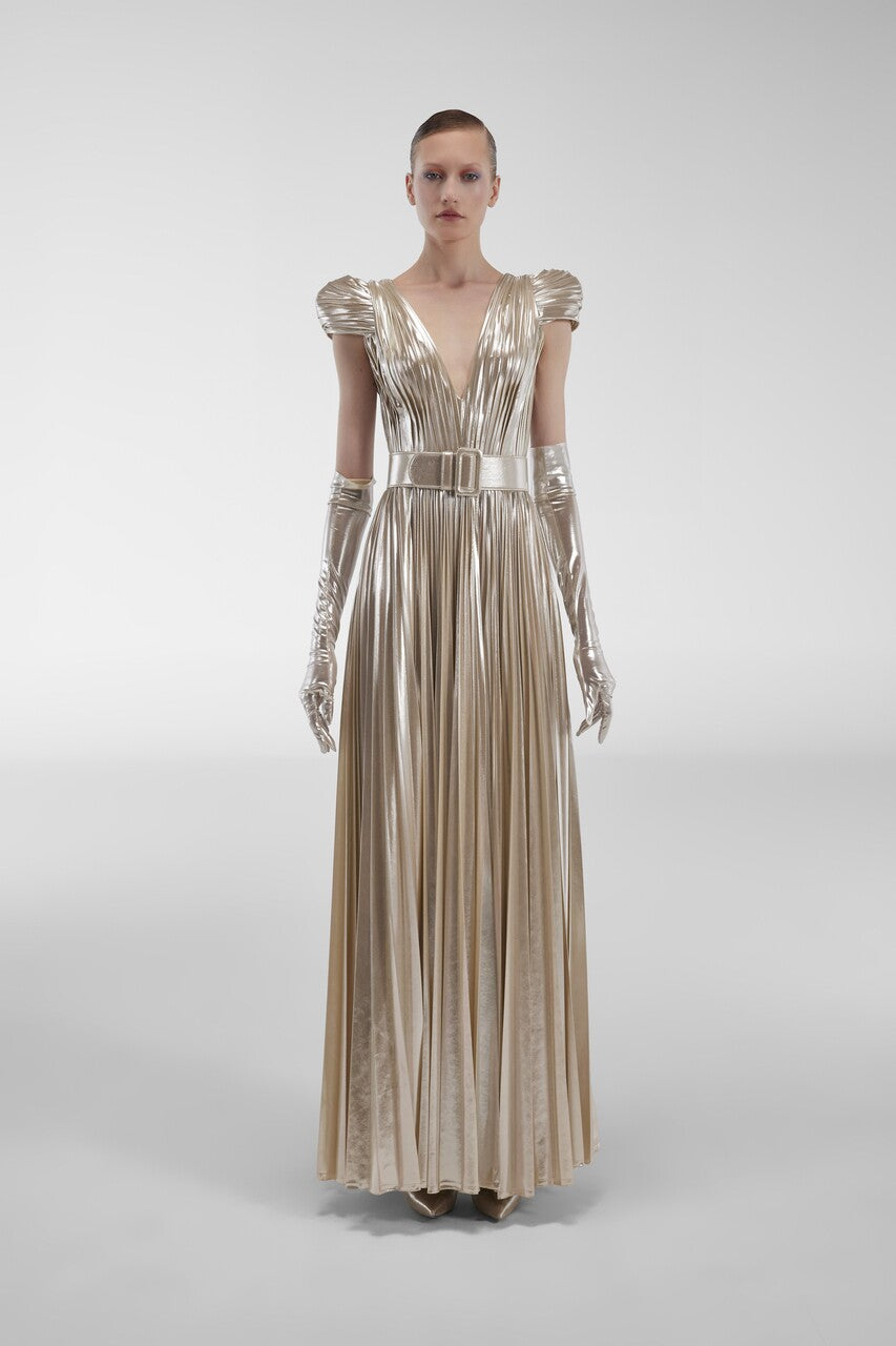 Metallic Jersey Gown