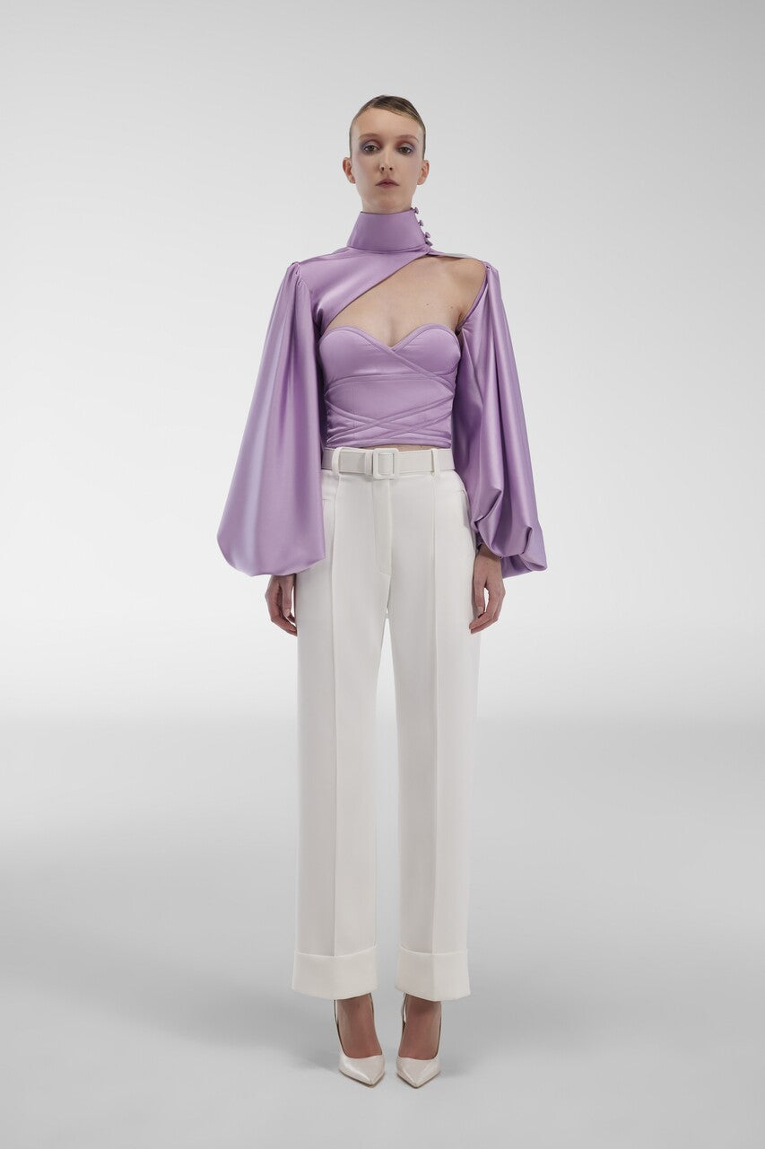 Satin Crepe Top with Pants