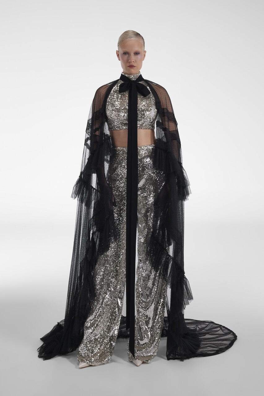 Crop Top, Pants with Cape