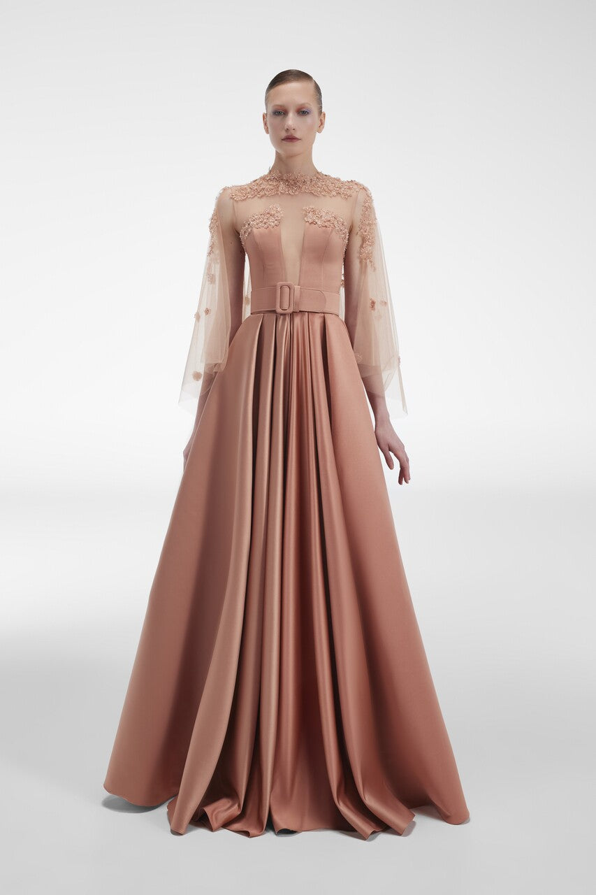 Floral-Applique Gown