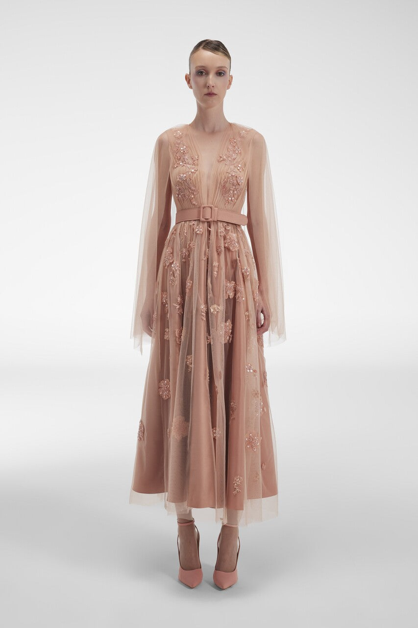 Floral Applique Tea Dress