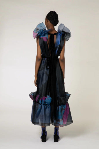 Plunge Neck Midi  Dress