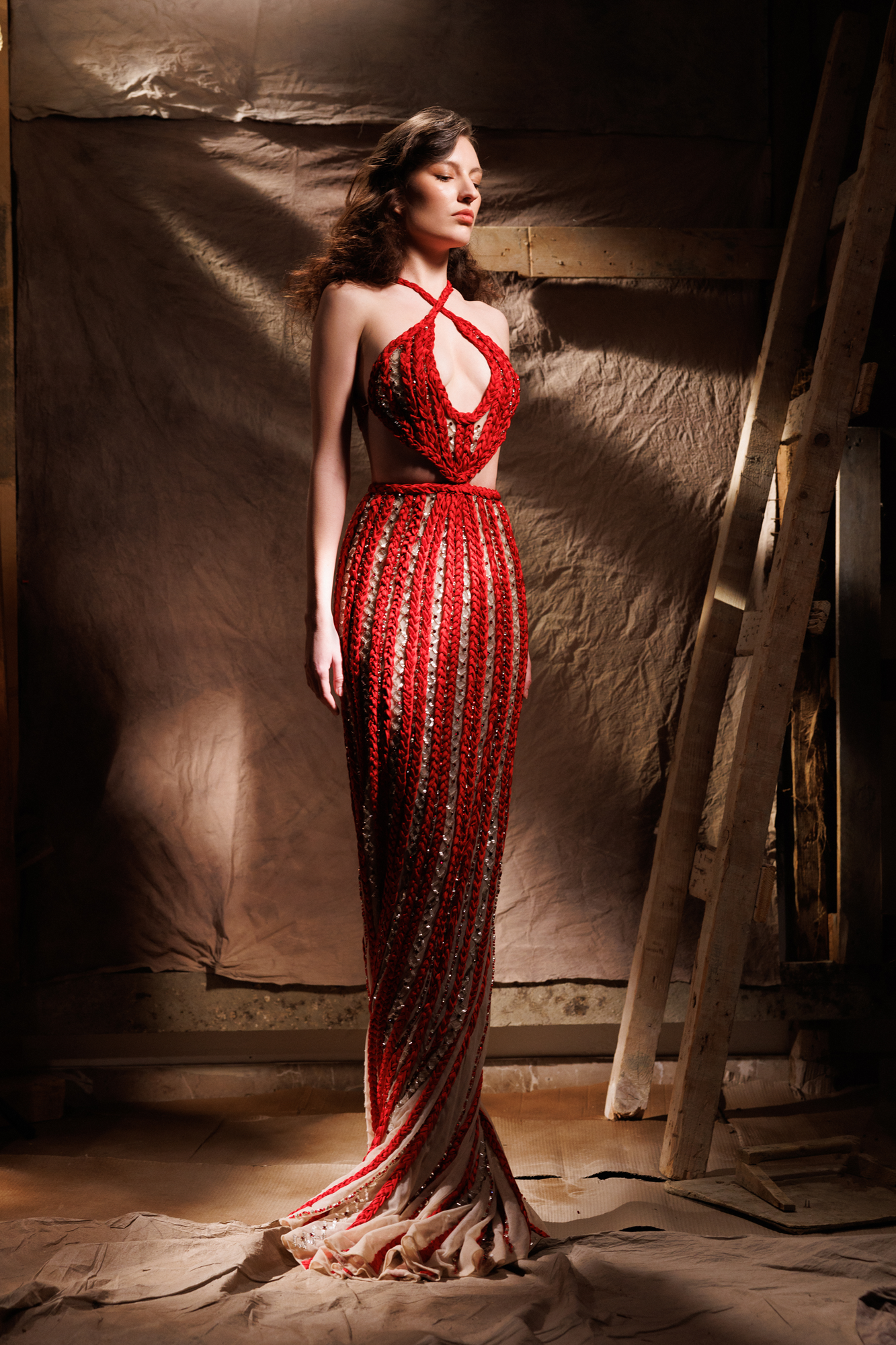 Hand Embroidered Gown & Bolero