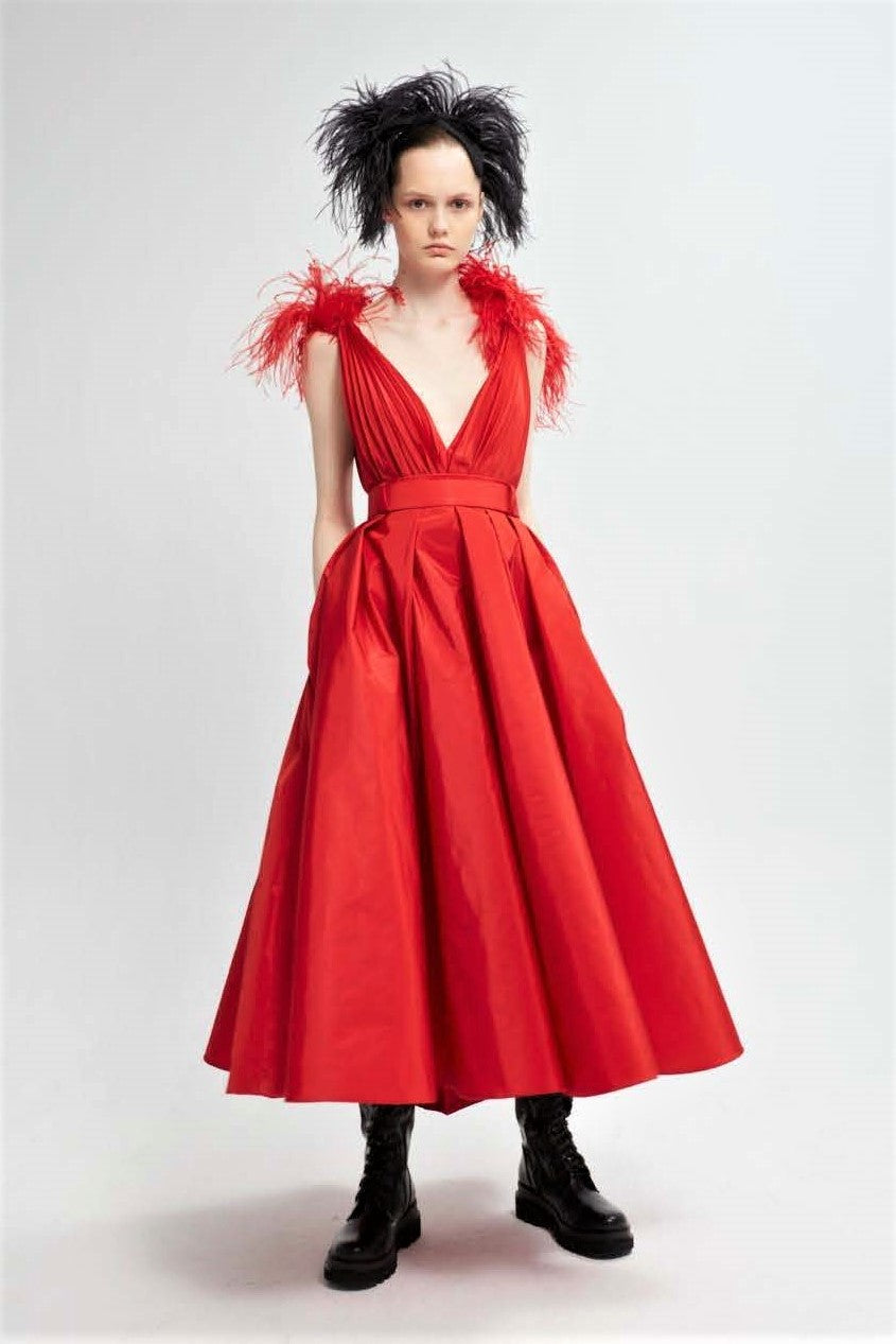 Sleeveless A-Line Midi Dress