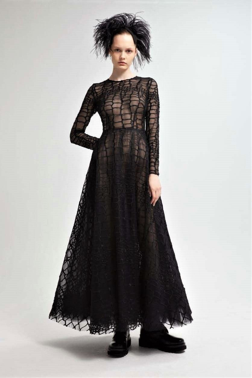 Long Sleeve A-Line Midi Dress